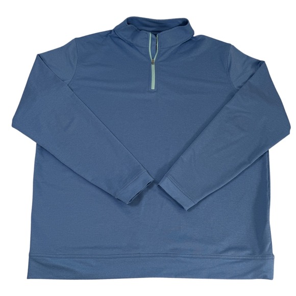 Peter Millar Men XXL Perth Performance Blue Sea Quarter Zip Pullover Golf Active - Picture 2 of 10